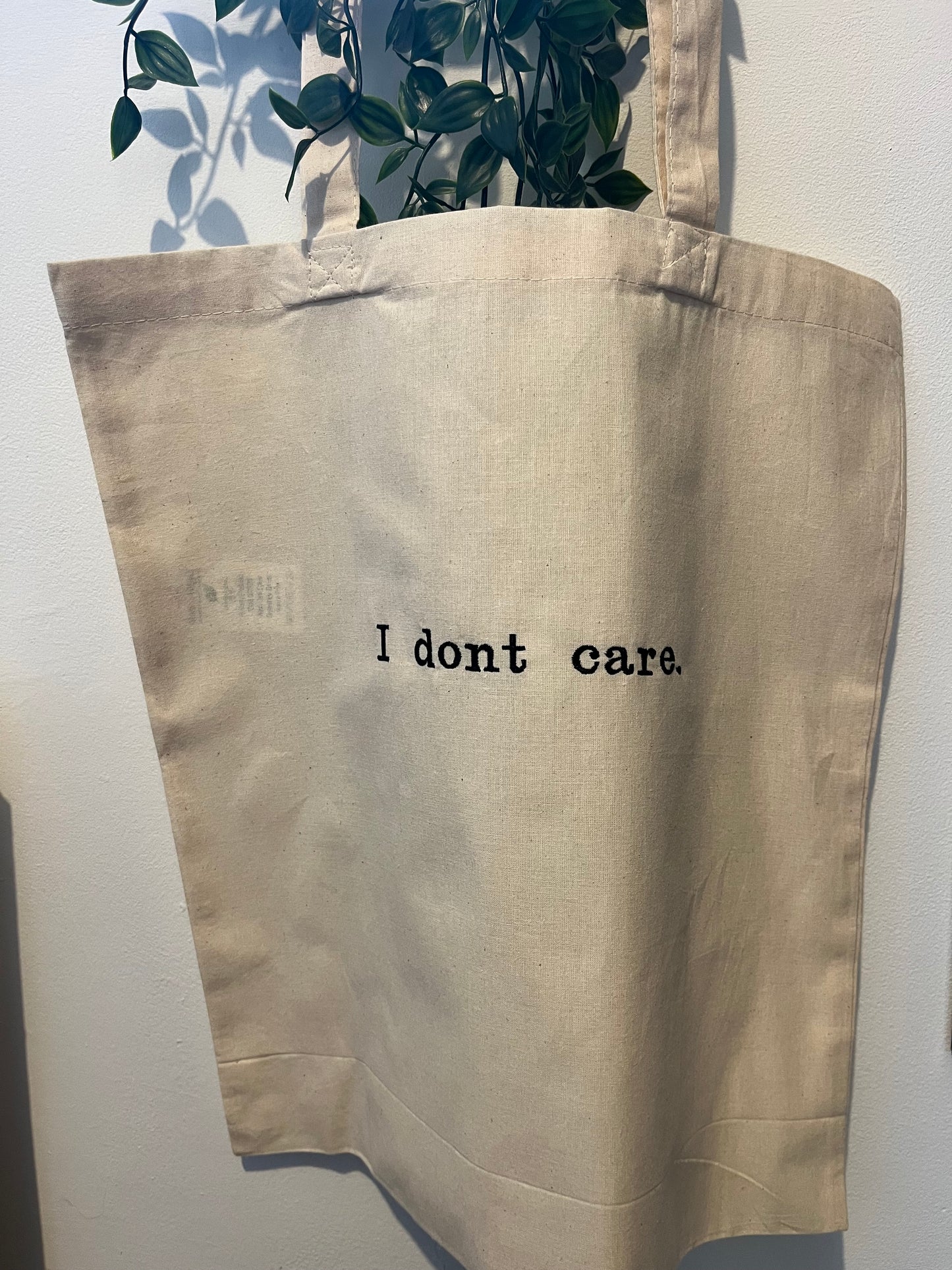 I Don’t Care Slogan Tote Bag