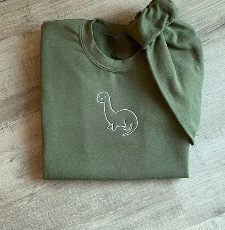 Embroidery Dinosaur Sweater