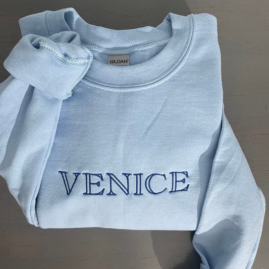 Venice Italy Embroidery Sweatshirt