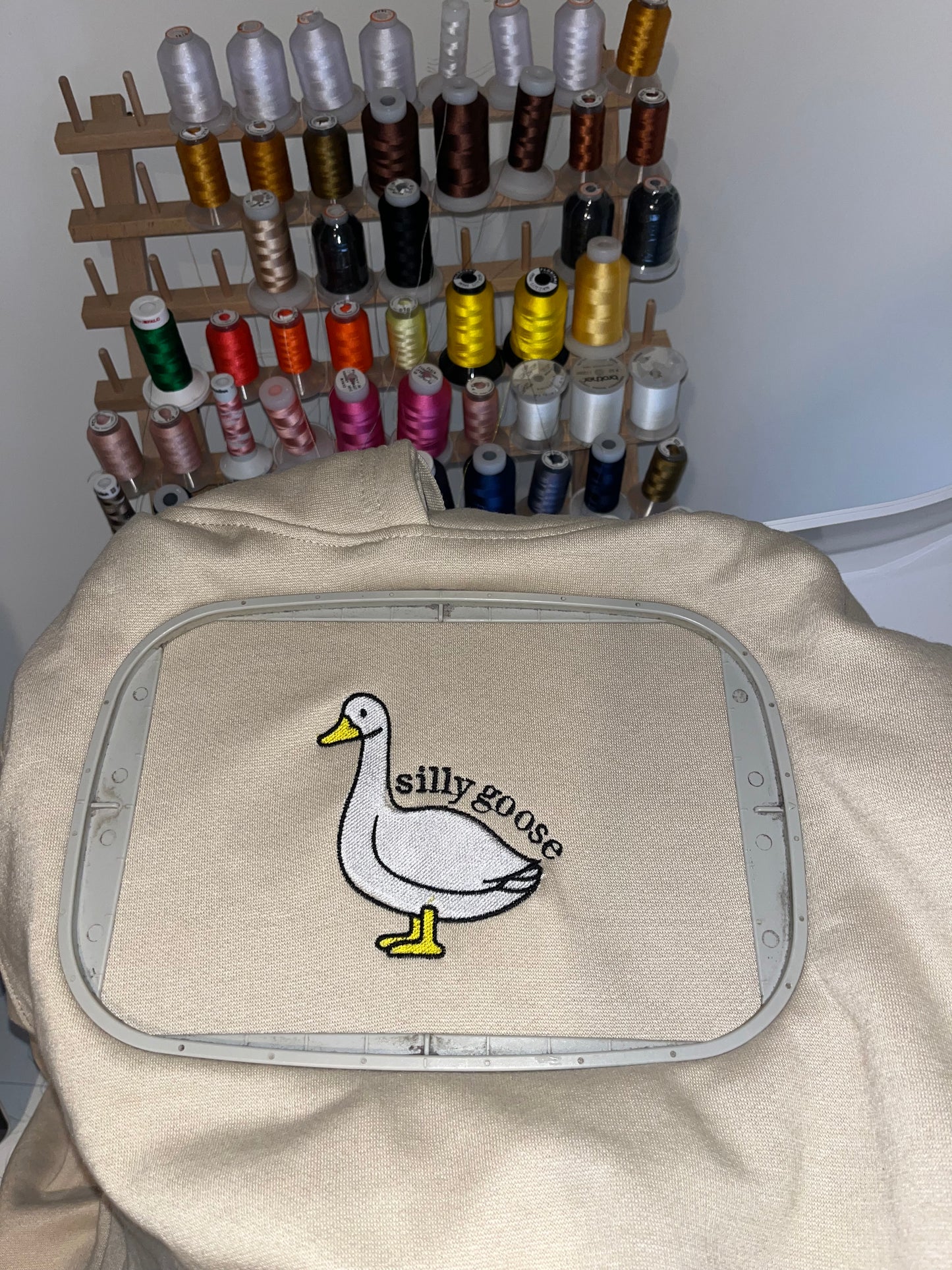 Silly Goose Embroidery Hoodie