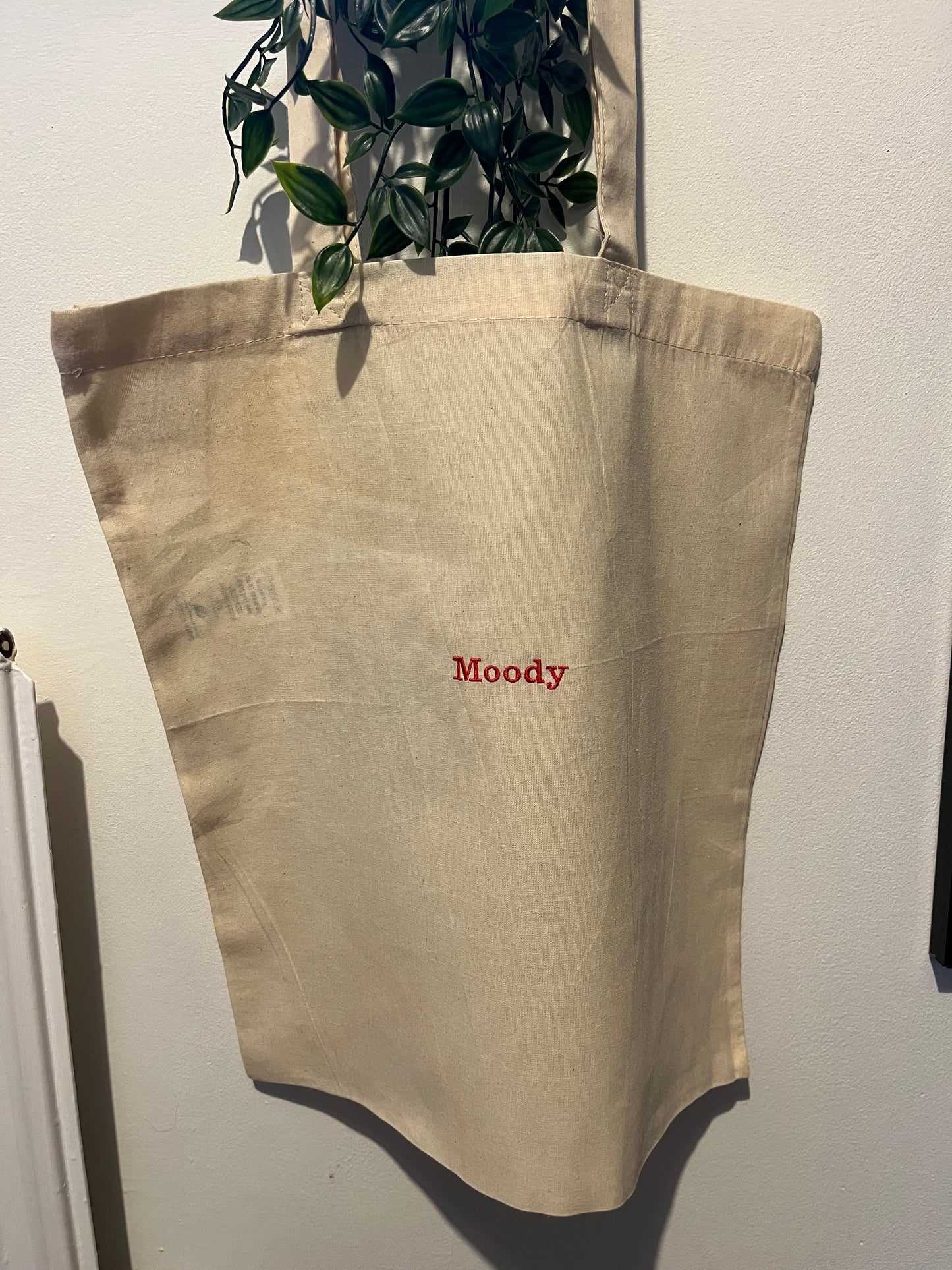 Moody Slogan Tote Bag