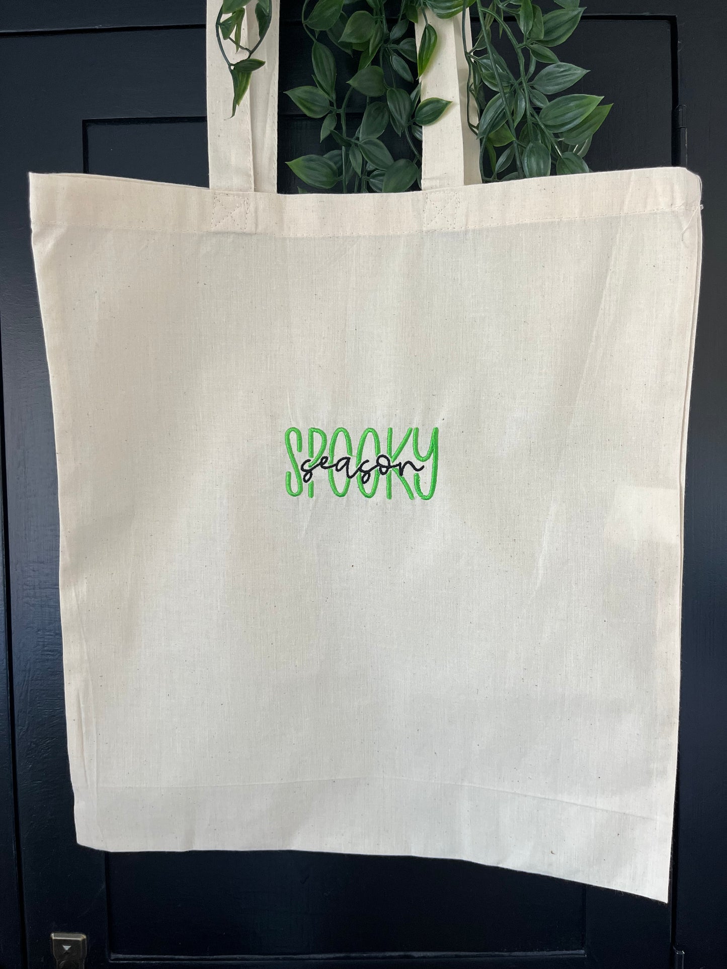 Spook Season Embroidery Tote Bag
