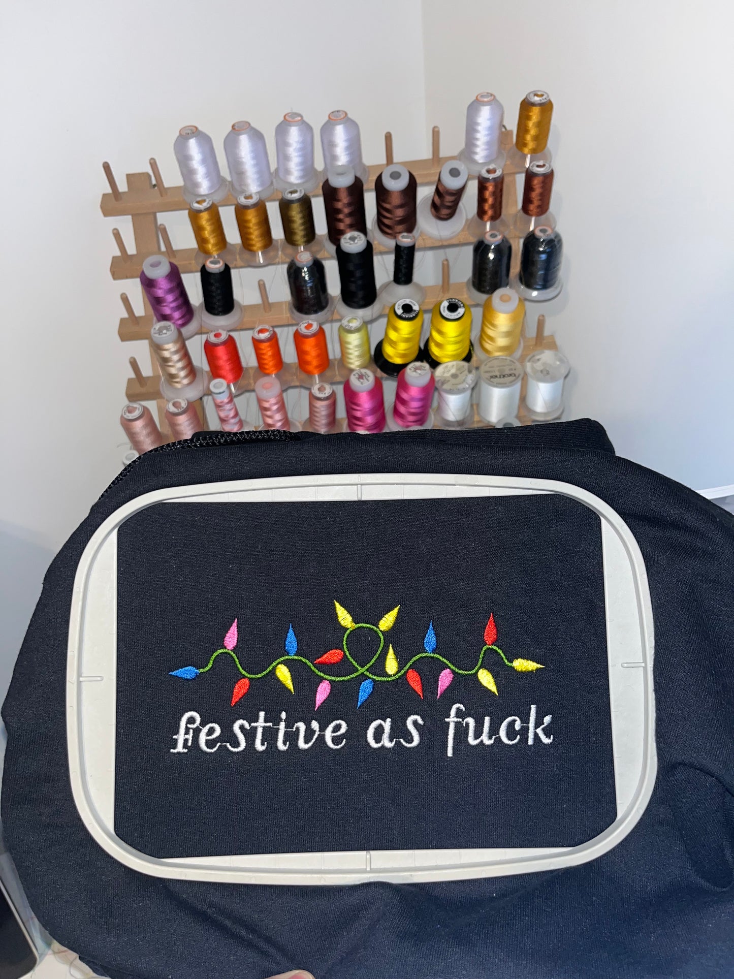 Festive As Fuck Embroidery Hoodie