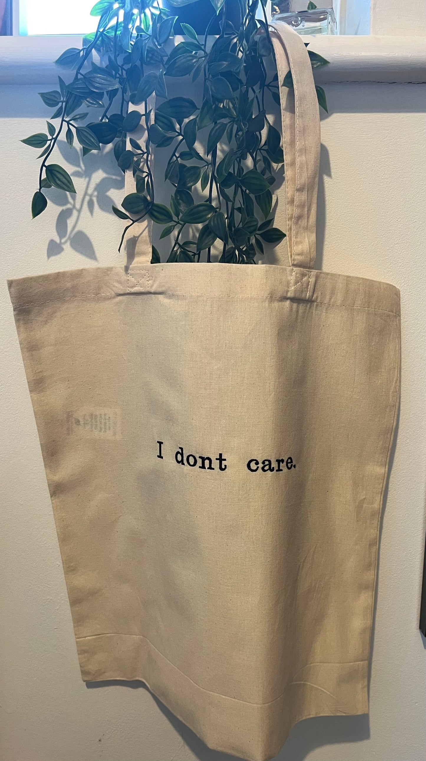 I Don’t Care Slogan Tote Bag