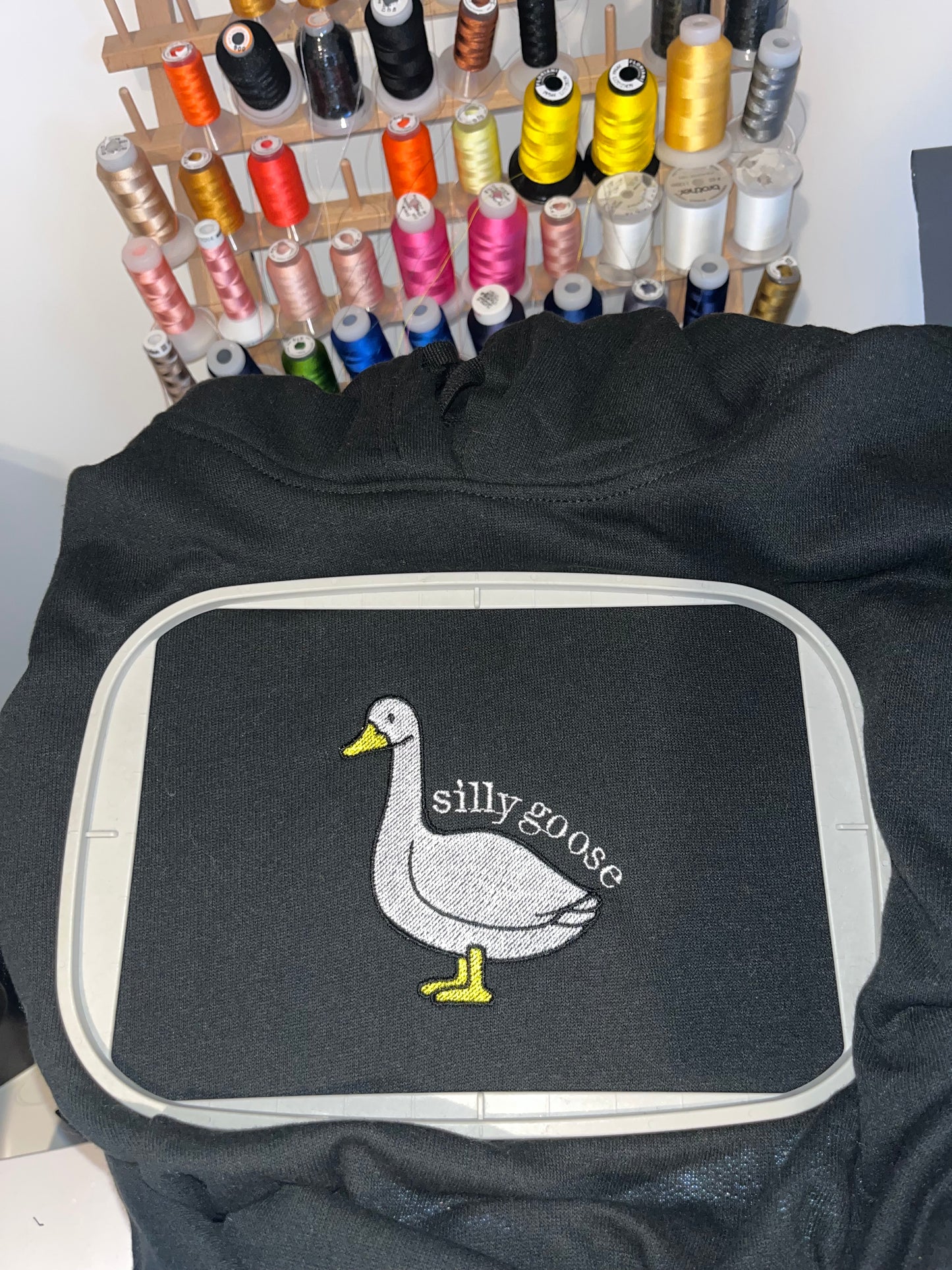 Silly Goose Embroidery Hoodie