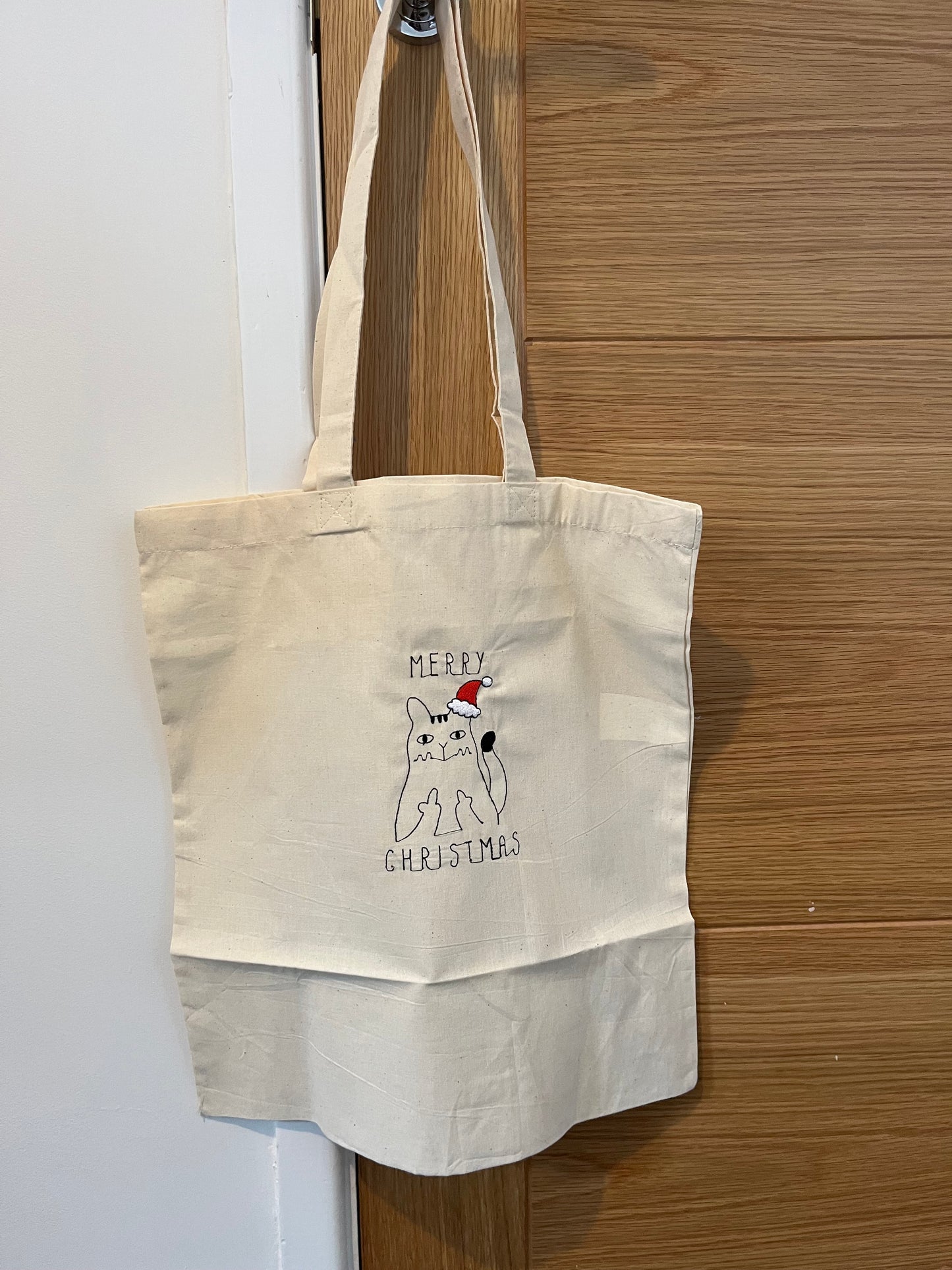 Santa Cat Tote Bag