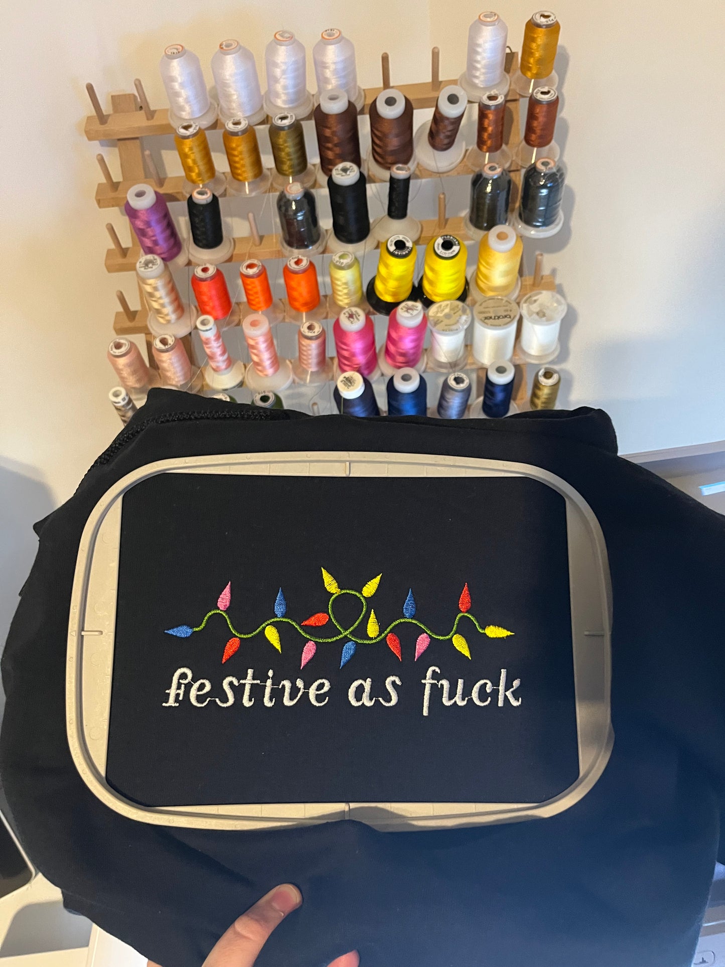 Festive As Fuck Embroidery Hoodie
