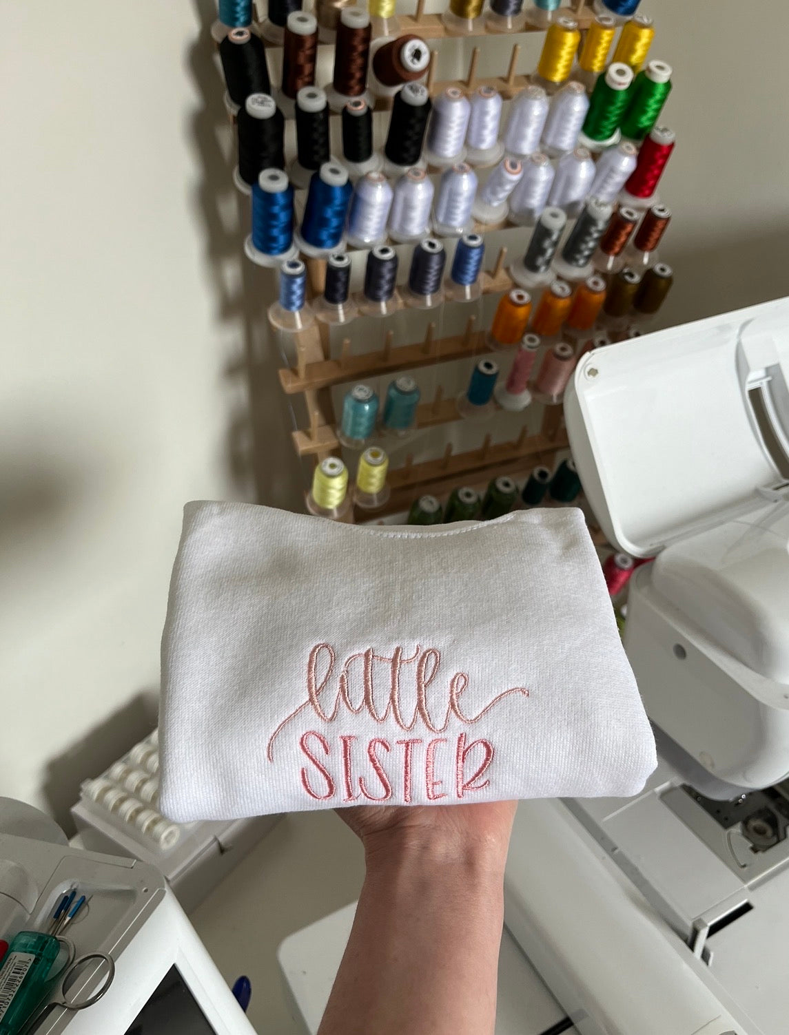 Little Sister Embroidery Sweatshirt
