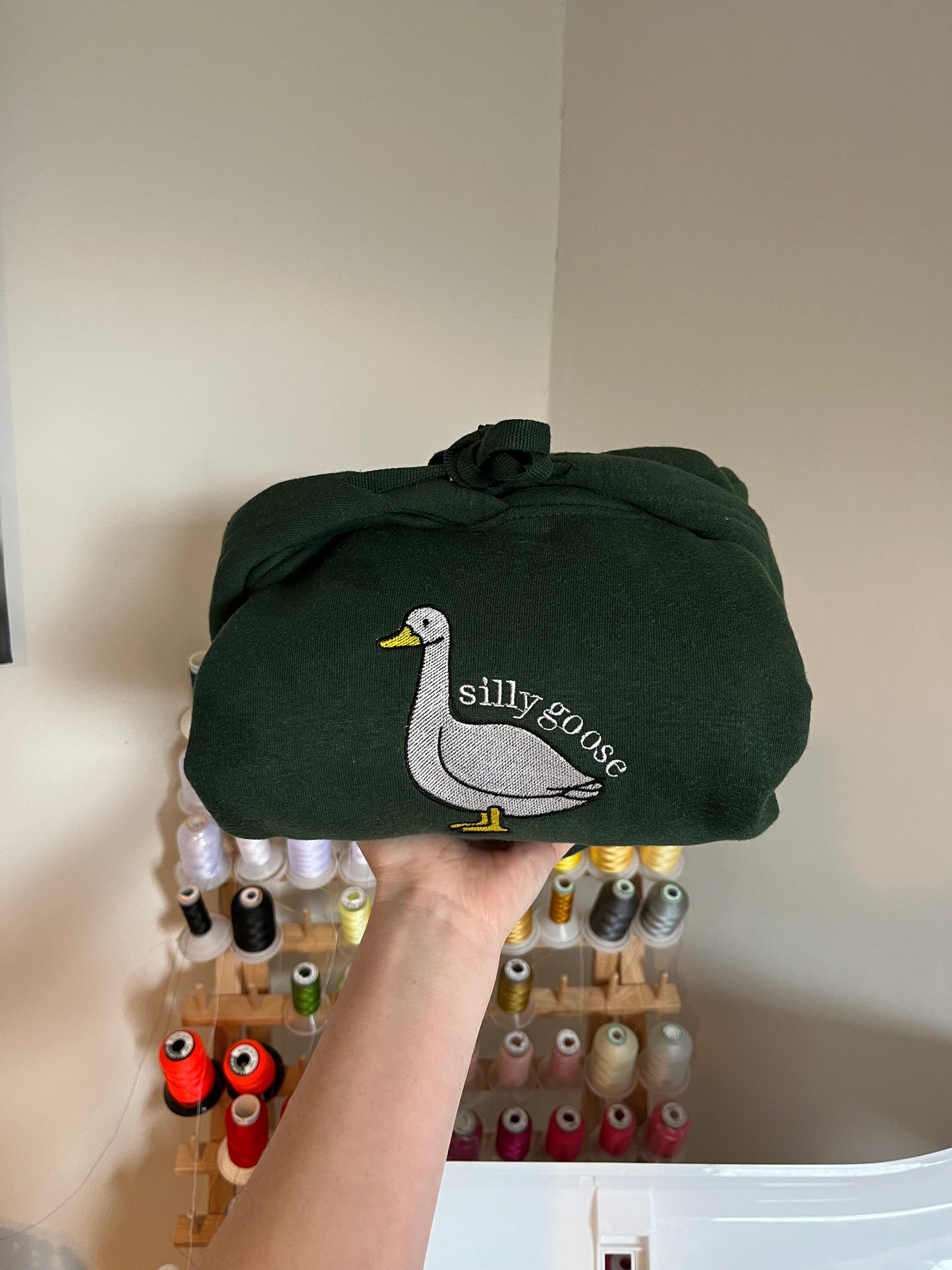 Silly Goose Embroidery Hoodie
