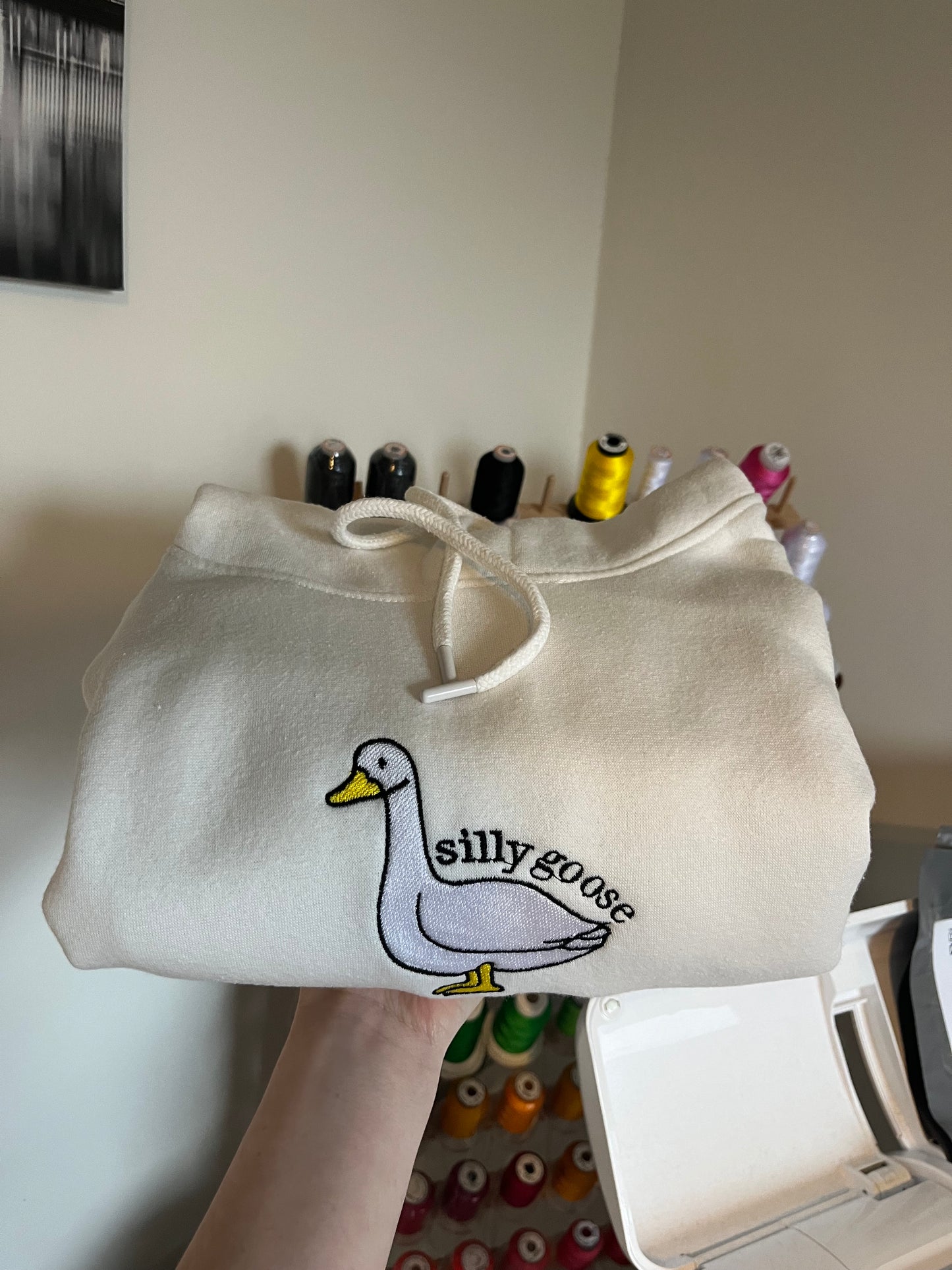 Silly Goose Embroidery Hoodie