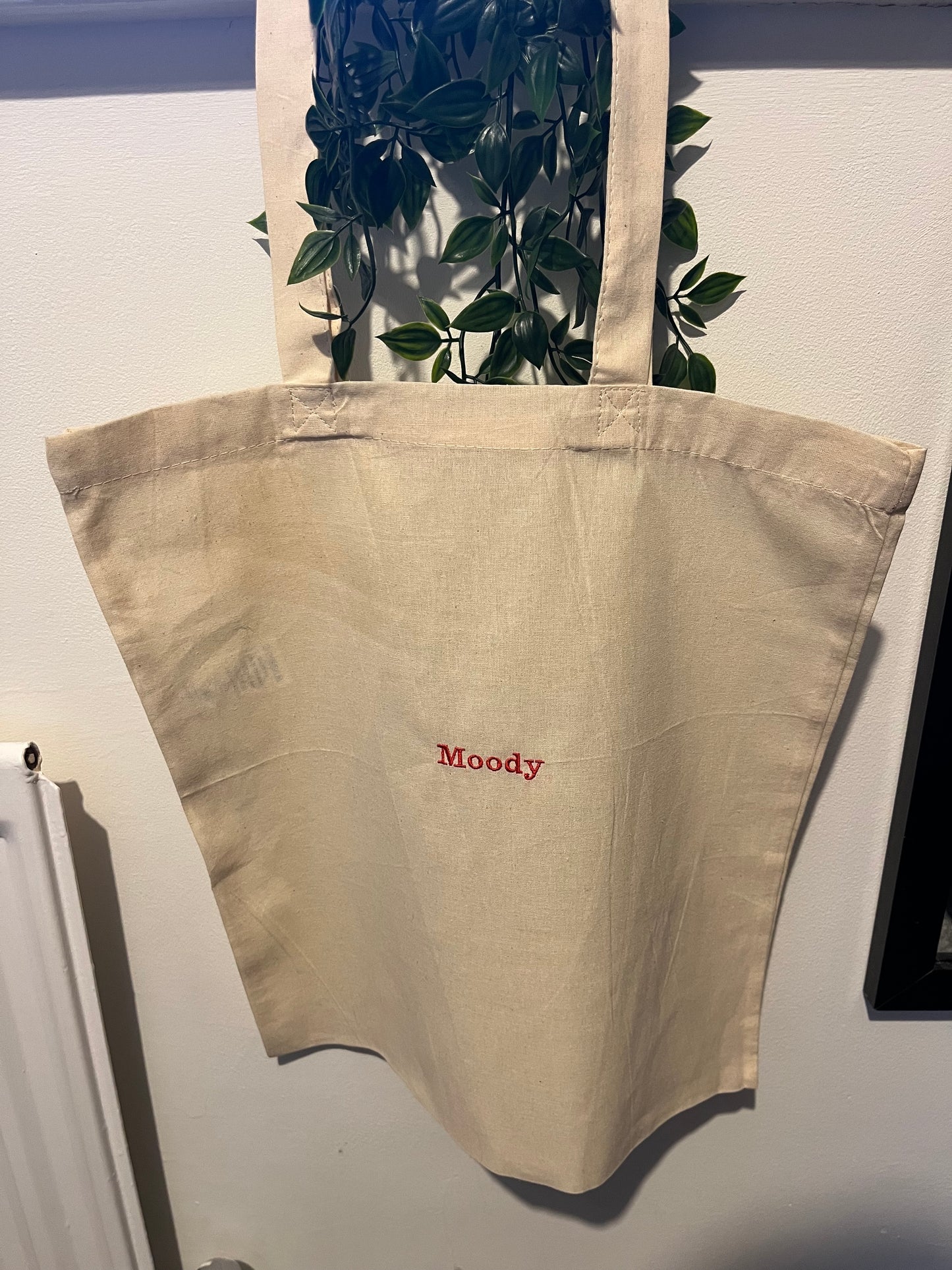 Moody Slogan Tote Bag